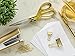 Gold Desk Accessories | 7 Desktop Essentials (44 Items Total) | Office Supply Set & Organizer in Gold Décor