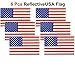 Reflective US Flag Decal Packs with Thin Blue Line for Cars & Trucks, 5 x 3 inch American USA Flag Decal Sticker Honoring Police Law Enforcement 3M Vinyl Window Bumper Tape (6-PACK) (Red(6 Pack))