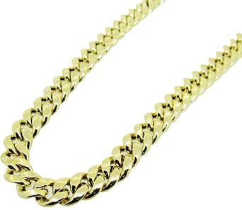 Mens 10K Hollow Gold Miami Cuban Chain 