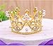 Round Mini Rhinestone Crown Pearl Crystal Princess Crown Bridal Wedding Newborn Baby Crown Gold