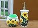 ACK 3D Sunflower Hand Painted, Scouring Brillo Pad Holder with Soap Dispenser for Bathroom and Kitchen Countertop, Storage and Liquid Organizer
