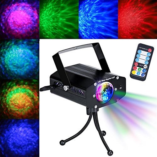 Samjat LED Projector Laser Lights Mini Auto Led Stage Lights Portable 7Colors Sound Activated Party Lights 3W Dj Light with Remote Control for Home Room Dance Parties Birthday Bar Karaoke Xmas Wedding