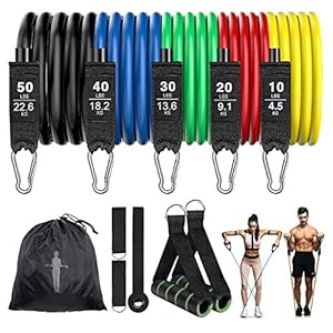 Resistance-Bands-Set-Women-Men-Stackable-Up-to-150-Lbs-Exercise-Bands-Fitness-Accessories-Bands-Portable-Home-Gym-Fitness-Pilates-Yoga-Equipment-Latex-Elastic-Bands-5-Levels-for-Whole-Family Resistance Bands Set Women Men, Stackable Up to 150 Lbs Exercise Bands Fitness Accessories Bands, Portable Home Gym…