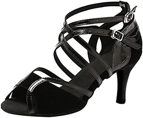Abby Q-6132 Womens Latin Tango Cha-cha Salsa Party Shoes Ballroom Dance Custom Heel