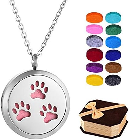 Pendant Necklaces 316L Surgical Grade Stainless Steel Pendant 12 Colorful Pads Essential Oil Necklace