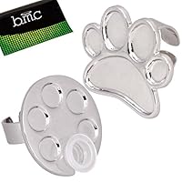 Maniology (formerly bmc) 2pc Adjustable Metal Nail Art Polish Dog Paw Paint Palette Rings