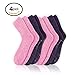 Pembrook Non Skid Socks - Hospital Socks - Slipper Socks - (4-Pairs) 2 Purple / 2 Pink. Great for adults, men, women. Designed for medical hospital patients but great for everyone