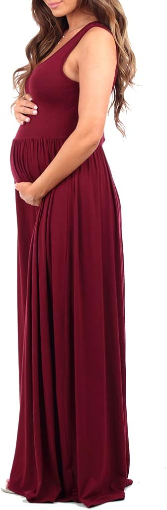 Women's Ruched Sleeveless Maternity Dress in Regular and Plus Sizes - Made in USA at  Women’s Clothing store