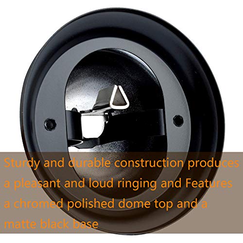 Big Call Bells, 3.38 Inch Diameter, Chrome Finish, All-Metal Construction, Desk Bell Service Bell for Hotels, Schools, Restaurants, Reception Areas, Hospitals, Warehouses(Silver) - Thumbnail 2