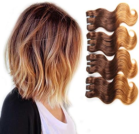 Unprocessed Brazilian Virgin Hair Brazilian Remy Hair Ombre Body Wave Bundles 4 pcs 10 inch 50 g/pcs Total 200 g Human Hair Extensions Hair Weaving (4/30)