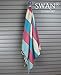Swan Comfort 100% Natural Turkish Cotton Absorbent Beach Towel, Easy Care Ideal for Bath Spa Fitness Yoga Pool Yatch Swimwear Guest Gym - Pink - Blue