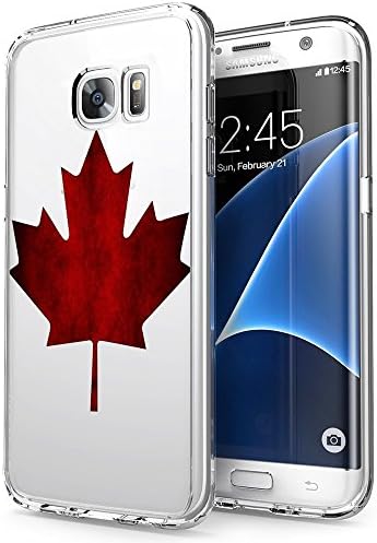 Samsung Galaxy S7 Edge Case Canadian Flag,UV Print Clear Transparent Case Scratch Resistant Shock-Absorbing Case Soft Flexible Protective Case for Samsung Galaxy S7 Edge