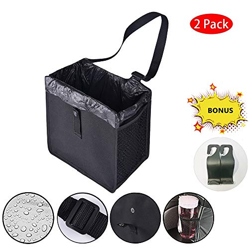 KALASONEER Car Trash Can, Garbage Can Waterproof Inner Litter Hanging Garbage Bag Back Seat（10inchesx 10inchesx 6inches）（2 Packs） - Thumbnail 4