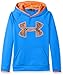 Under Armour Boys' Armour Fleece Big Logo Hoodie,Mako Blue (983)/Magma Orange, Youth Medium
