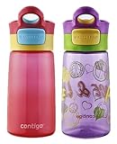 Contigo Auto Spout Kids Striker Water Bottle, 14-ounce, 2 pack