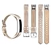 Tobfit Compatible with Fitbit Alta HR and Fitbit Alta Leather Bands Replacement Leather Watch Bands with Stainless Steel Buckle Compatible with Fitbit Alta HR and Alta (Gold+Silver)