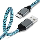 USB Type C Cable,Aupek(1Pack,10FT) Extra Long Nylon Braided Fast Charger Cord Aupek USB to USB C Cable for Samsung Galaxy Note 8 S8 S9 Plus,Google Pixel xl2,Nintendo Switch,Moto Z Z2(Blue)