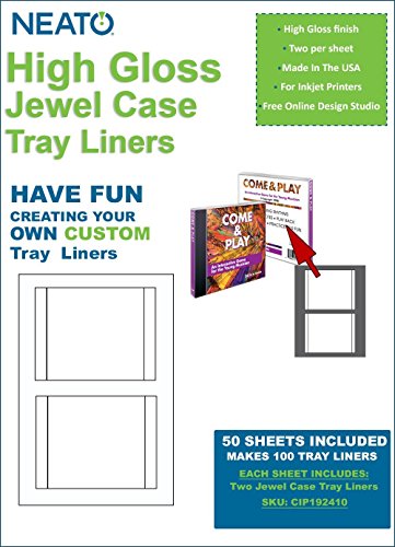 Neato High Gloss Jewel Case Tray Liners – 50 Sheets ...
