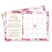 Floral Baby Shower Bingo Game Pack (25 Cards) Guests Fill-In Blanks with Gifts Guesses - Girls Pink Rustic Floral – Cute Sprinkle Activities – Favors