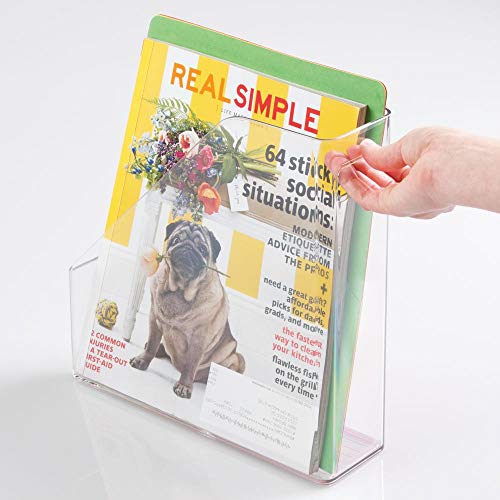 image for mDesign Plastic File Folder Bin Storage Organizer - Vertical with Hand