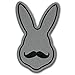Snowboard Stomp Pad: Bunny Mustache - Add Traction to your off foot with this Ultra Lightweight, Super Grip, Durable, Anti-Slip Pad! …
