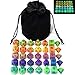 Double Color Glow in The Dark Dice Set 35 Pieces Polyhedral Dice for RPG DND MTG Games Include Black Velvet Pouch primary