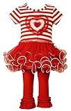 Bonnie Jean Little Girls Valentines Stripe Heart Legging Set