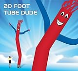 20 Foot Fly Guy - Inflatable Dancer Tube Man - Sky Puppet Dancing Balloon. Fits all 18 inch fans. Red Body with Blu