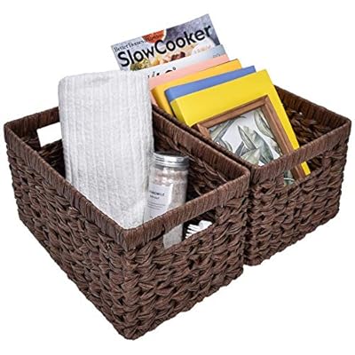 GRANNY SAYS Wicker Storage Baskets, Rectangle Wicker Basket Sets for Storage, Waterproof Woven Storage Wicker Baskets… 51%2Bj0xxk4SL