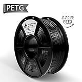 PETG Fliament 1.75MM- Black 3D Printer Filament 1 kg Spool(2.2lbs), Dimensional Accuracy +/- 0.02 mm,Glossy Surface,No Clogging
