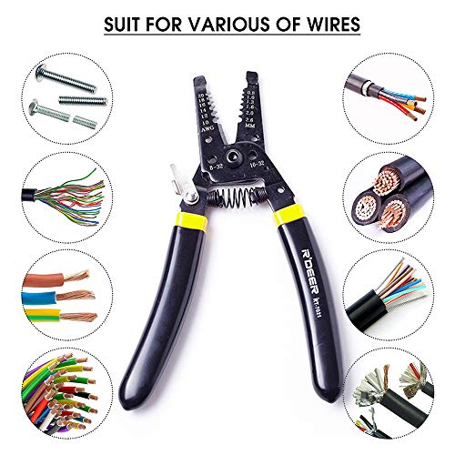 Precision Wire Stripper, 6.5 inch Professional Wire Stripper/Cutter for 10-20 AWG Solid and (0.8-2.6mm) Stranded Wire - Thumbnail 4