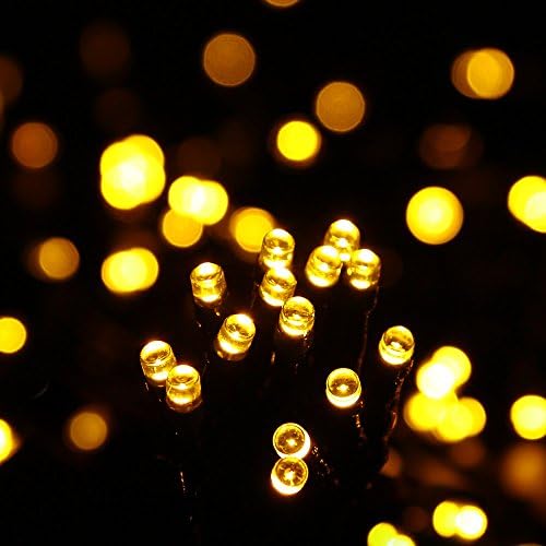 Mrupoo Christmas Solar Fairy String Lights 200 LED 72ft 8 Modes Waterproof Light for Indoor, Outdoor, Thanksgiving, Patio, Garden, Lawn, Home, Wedding, Party, Xmas Tree Decorations (Warm white)