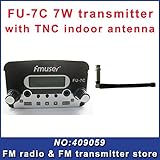 FU-7C 7W broadcast fm transmitter and indoor short rubber antenna Power adapter cable A kit FREE Shipping