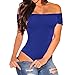 Shawhuwa Womens Sexy Off Shoulder Leotard Bodysuit Clubwear Tops S Royal Blue