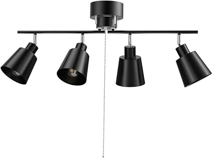 Amazon Dingliled シーリングライト E26 4灯 間接照明 天井照明 スポットライト 引掛けシーリング式 ダクトレール 吊り下げ ライト 角度調整 電球別売り ダイニング リビング キッチン ダイニング おしゃれ ブラック Dingliled ホーム キッチン 通販