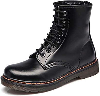 black leather combat boots womens