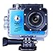 Sports Camera Sport Video 4K WIFI Action Cam 16 MP Underwater Camcorder HD 1080P and 2 Batteries 170° Wide-Angle Blue