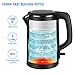 Electric Kettle, CUSIBOX 1.5L Double Wall 100% Stainless Steel Tea Kettle Cool Touch, 1500W Fast Boil Cordless Water Kettle with Auto Shut-Off & Boil Dry Protection