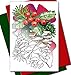 Art Eclect Christmas Coloring Cards for Adults, 12 Cards with 12 Unique Designs, 6 Red and 6 Green Envelopes Included (Christmas B1)