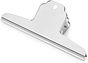 Shiguang 2 Packs Extra Large Silver Premium Bulldog Clip, 7 Inches Rust-Proof Steel Easel Clips, Bigger Paper Holders, Bigger Food Bags Clamps for School Office and Home Supplies (7 inches, Silver)