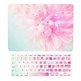 TOP CASE – 2 in 1 Bundle Deal Floral Pattern Graphics Rubberized Hard Case + Keyboard Cover for MacBook Pro 15