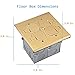 ENERLITES-705549-C Enerlites Floor Box Kit, 2 Gang 20A Tamper / Weather Resistant Duplex Receptacles, UL Listed - Brass