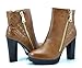 DREAM PAIRS BASEL/FREE Women's Fashion Sexy Fur Interior Chunky High Heel Platform Ankle Booties