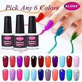 Clavuz Soak Off UV Gel Nail Polish Starter Kit, Pick Any 6 Colors