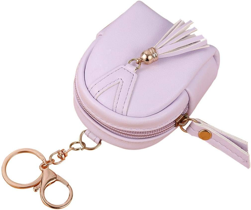 Fashion Women Tassels Zip Faux Leather Coin Pouch Mini Key Chain Backpack Bag - SoundsBeauty