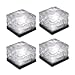 Tomshine 4Pcs Creative Glass Stone Ice Cube with Light Sensor Solar Powered Crystal Brick LED Night Lamp for Garden Courtyard Pathway Patio Pool Pond Outdoor Decoration Xmas