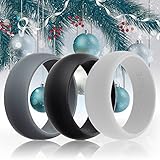 TRUE Exercise Bands - 3 Pack Silicone Wedding Ring - Designed for Men and Women - Comfort, Fitness, Exercise, Weight Lifting/Training, Running, Working, Rubber Ring, Safe Silicone Wedding Band