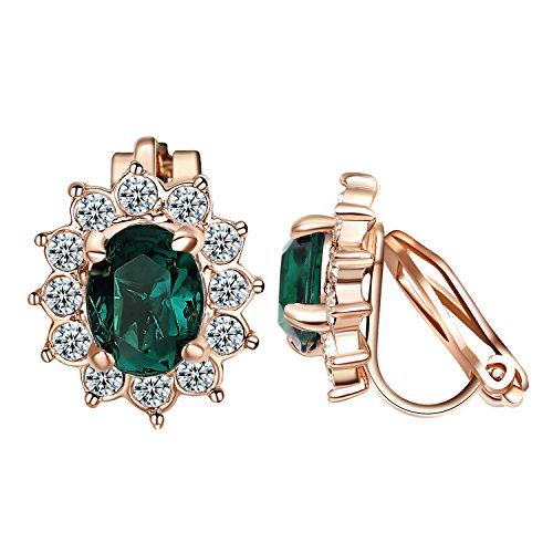 Yoursfs vintage clip-on earrings faux gemstones earrings 18k gold…