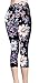 VIV Collection One Size Print Capri Leggings, Flower Burst