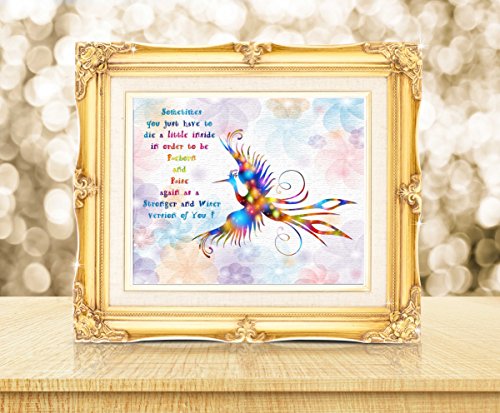 Uhomate-Phoenix-Bird-Home-Canvas-Prints-Wall-Art-Inspirational-Quotes-Wall-Decor-Living-Room-Bedroom-Bathroom-Artwork-C048-5X7